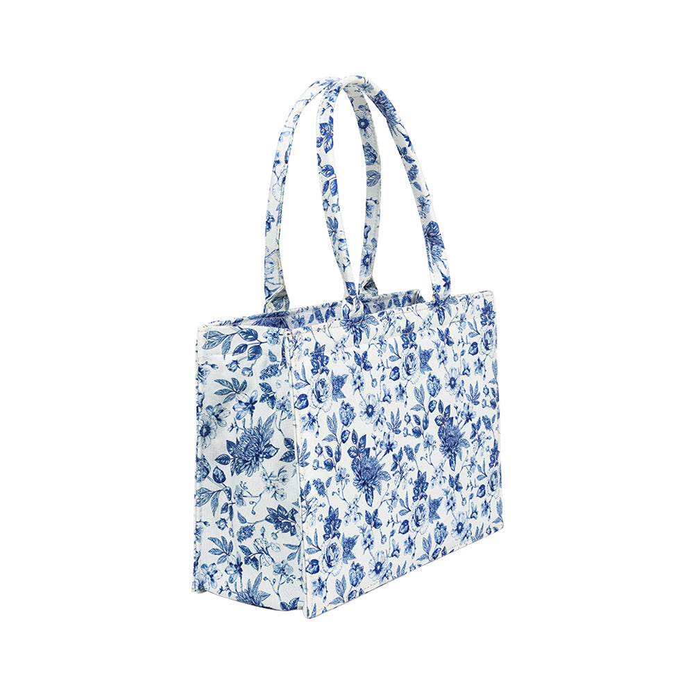 Blue Garden Floral Tote