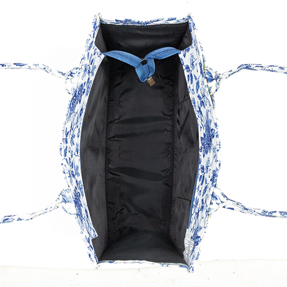 Blue Garden Floral Tote