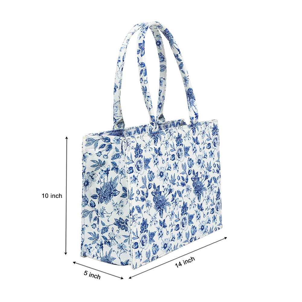 Blue Garden Floral Tote