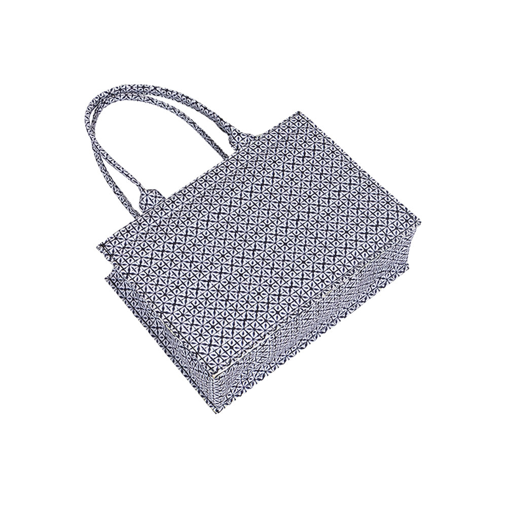 Monochrome Maze Canvas Tote