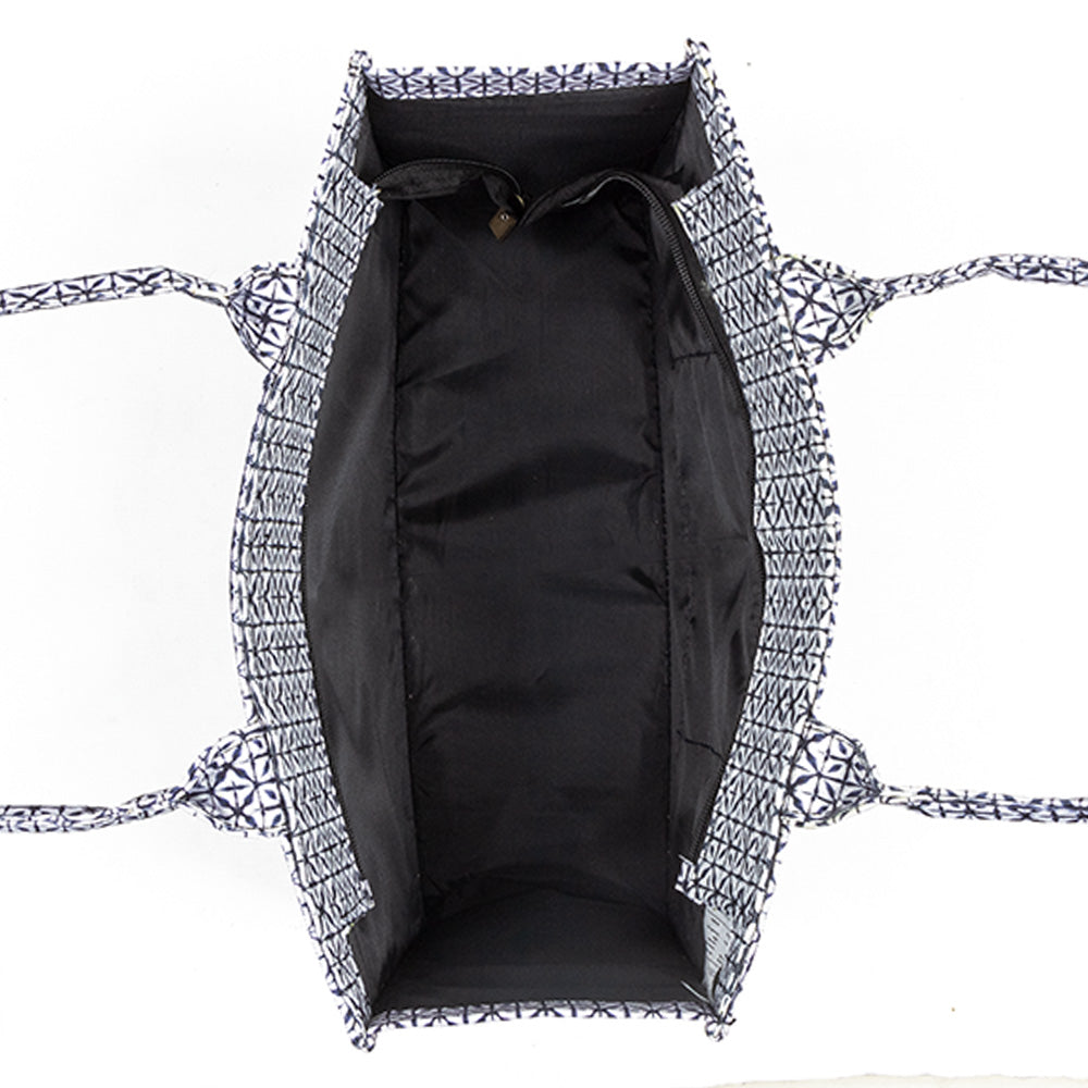 Monochrome Maze Canvas Tote