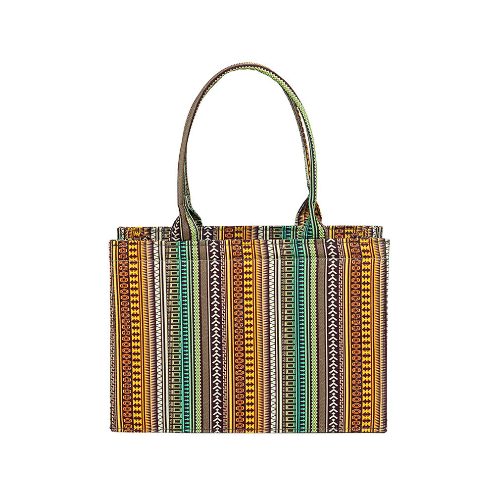 Boho Pattern Canvas Book Tote
