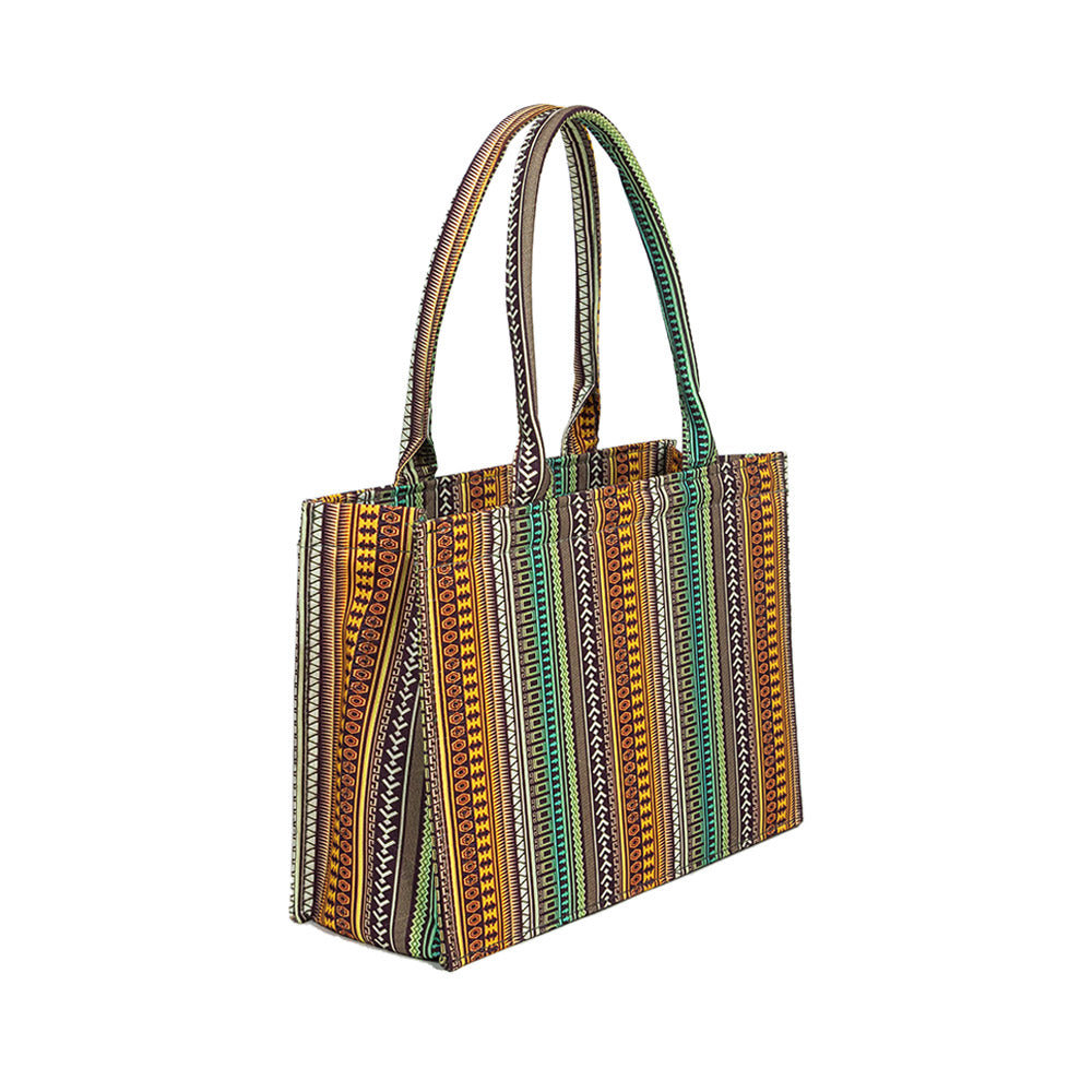 Boho Pattern Canvas Book Tote