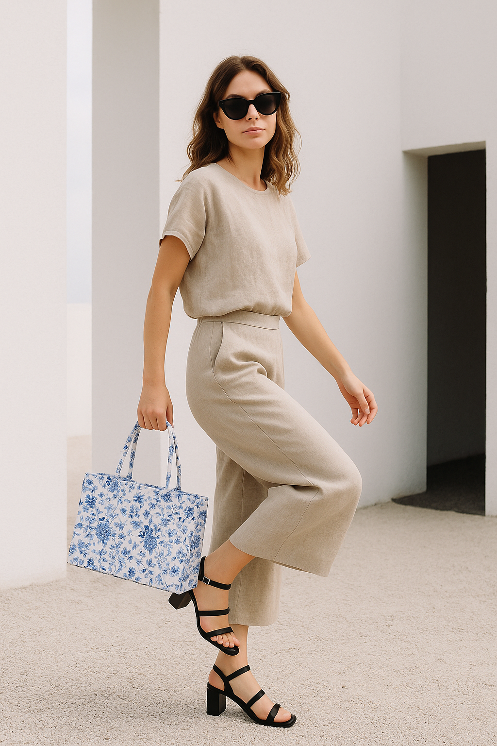 Blue Garden Floral Tote