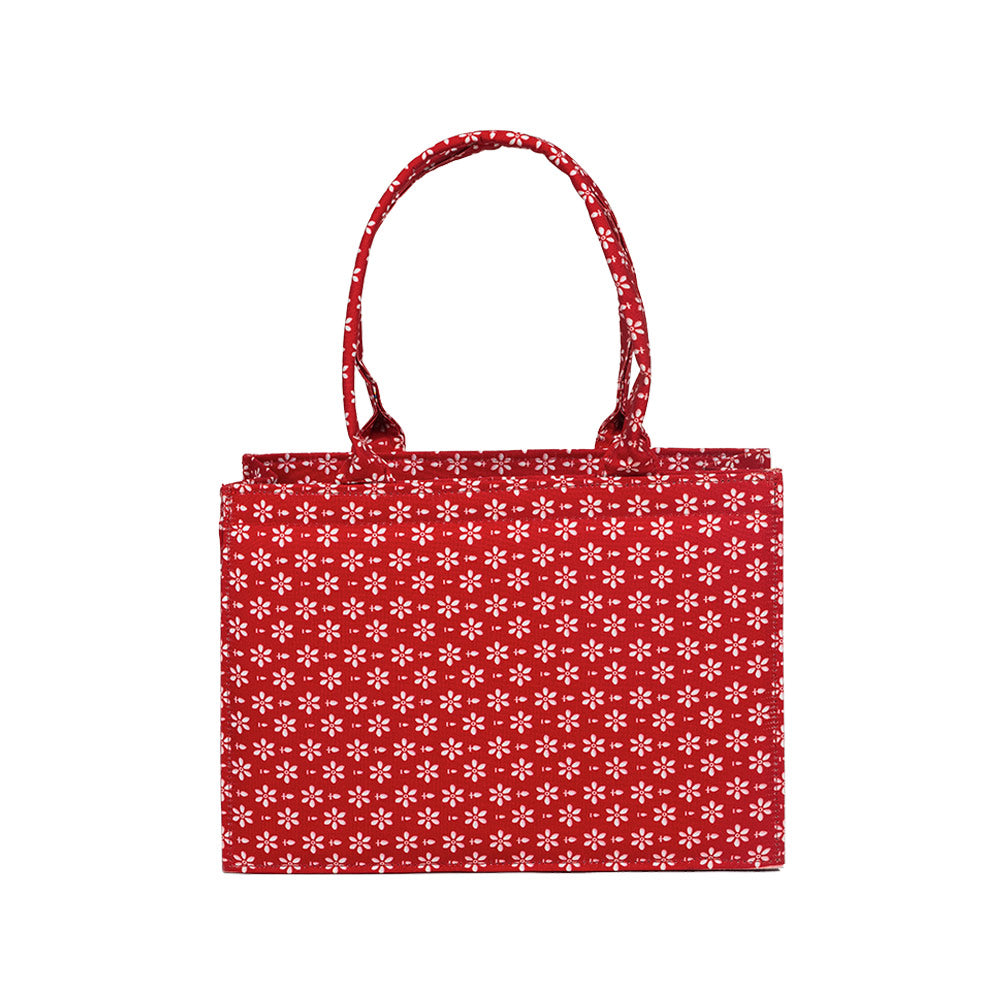Crimson Bloom Canvas Tote
