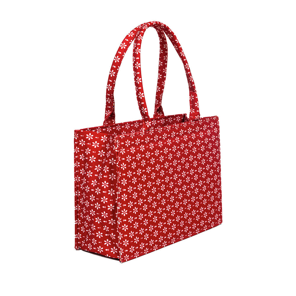 Crimson Bloom Canvas Tote