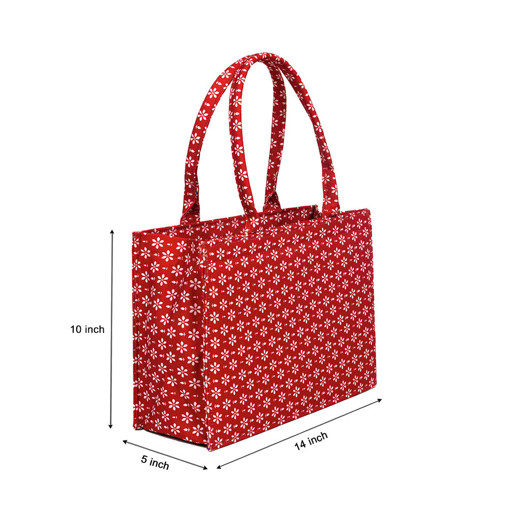 Crimson Bloom Canvas Tote