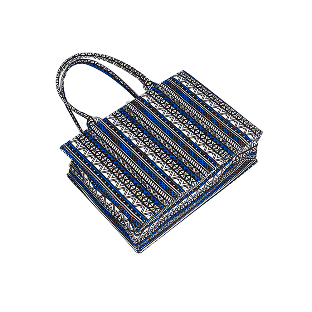 Indigo Tribal Canvas Tote