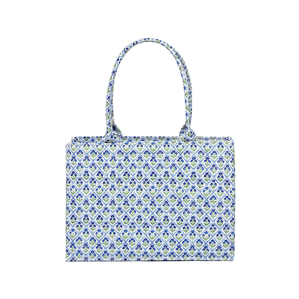 Blue Mosaic Canvas Tote