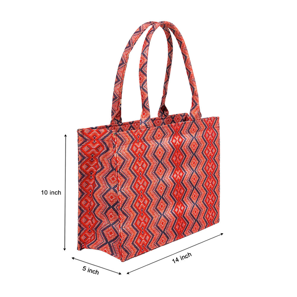 Ember Zigzag Canvas Tote