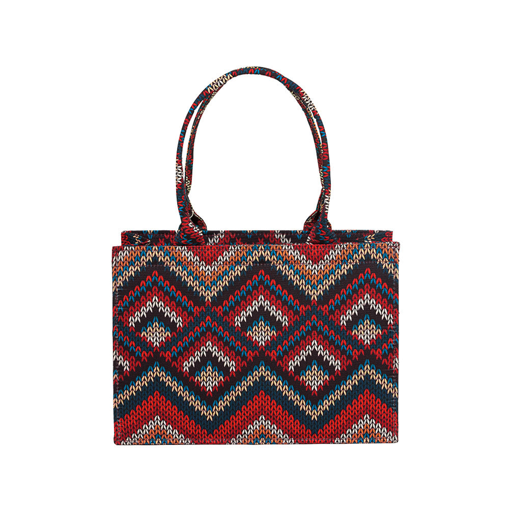 Rustic Wave Canvas Tote