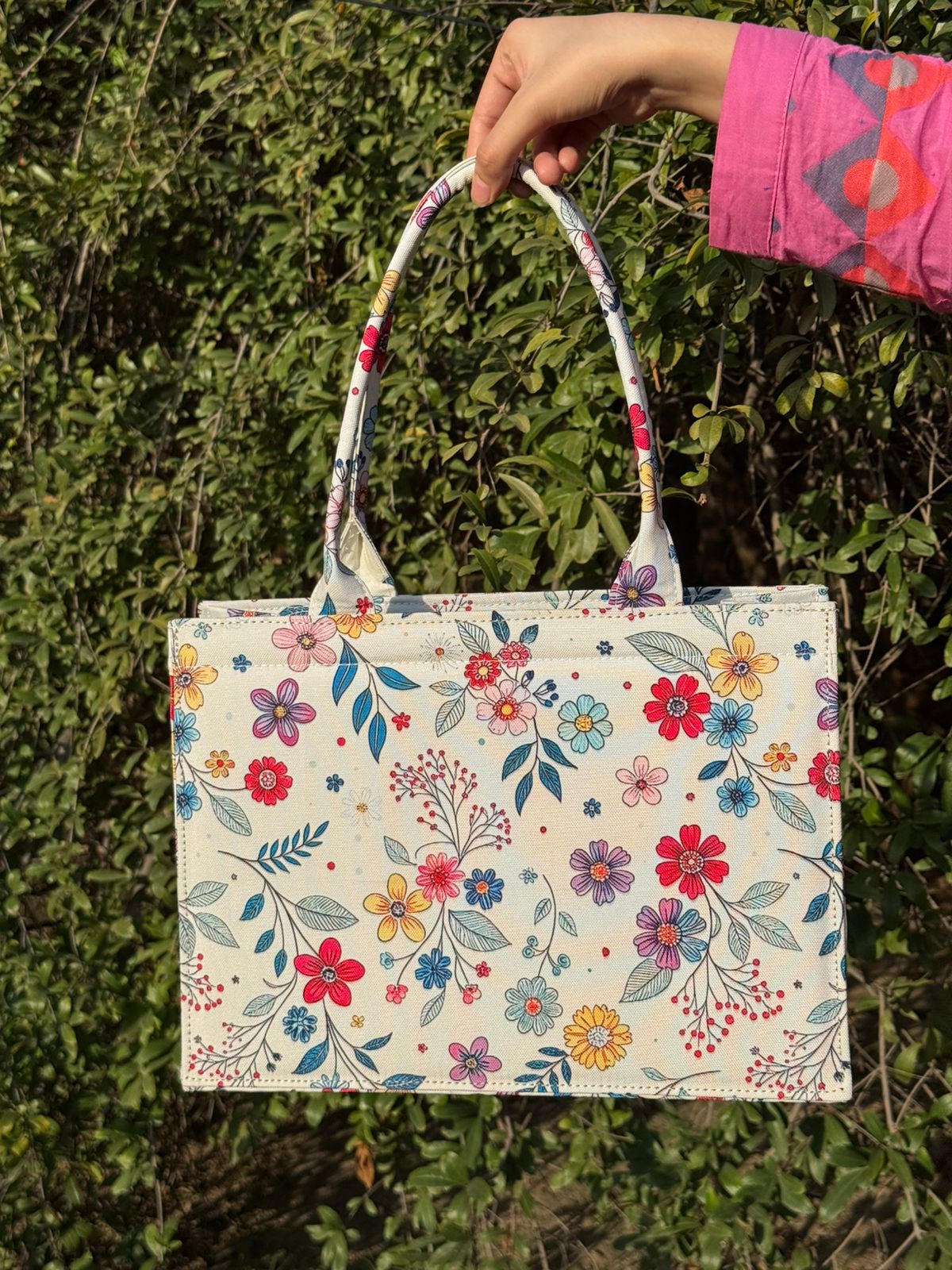 Spring Meadow Floral Tote