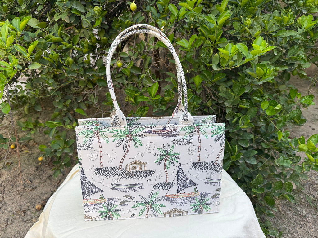 Coastal Escape Canvas Tote