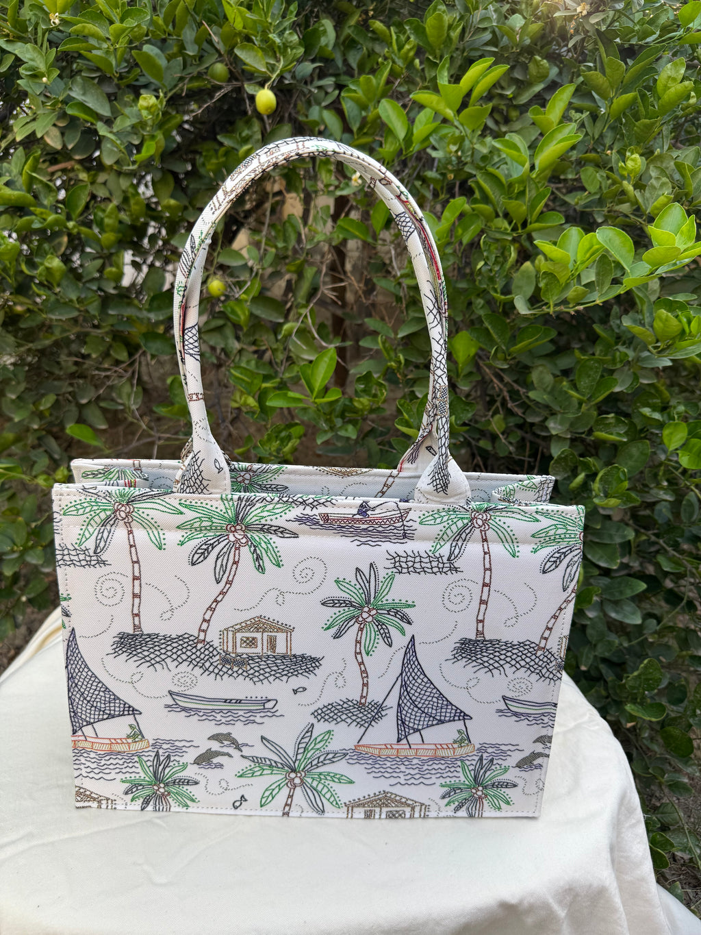 Coastal Escape Canvas Tote