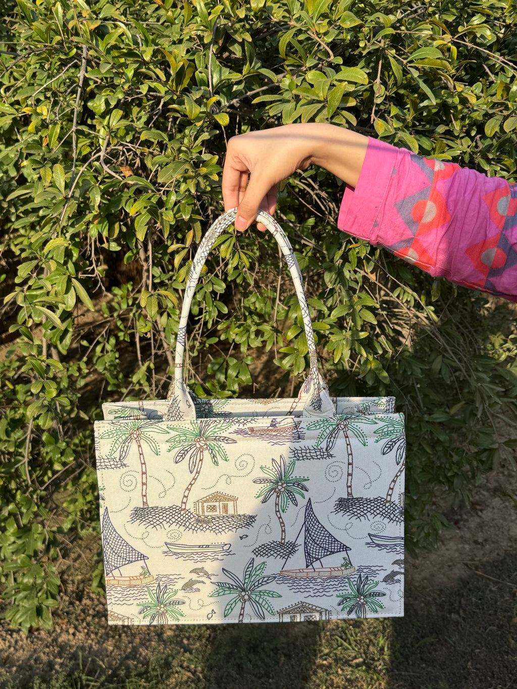 Coastal Escape Canvas Tote