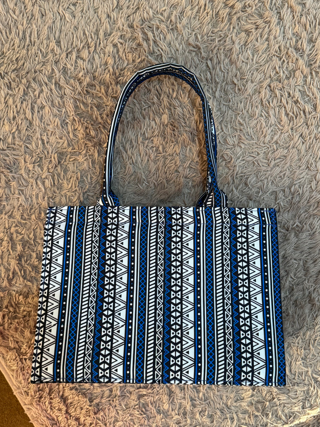 Indigo Tribal Canvas Tote