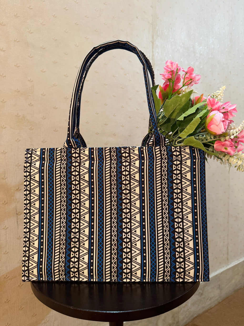 Indigo Tribal Canvas Tote
