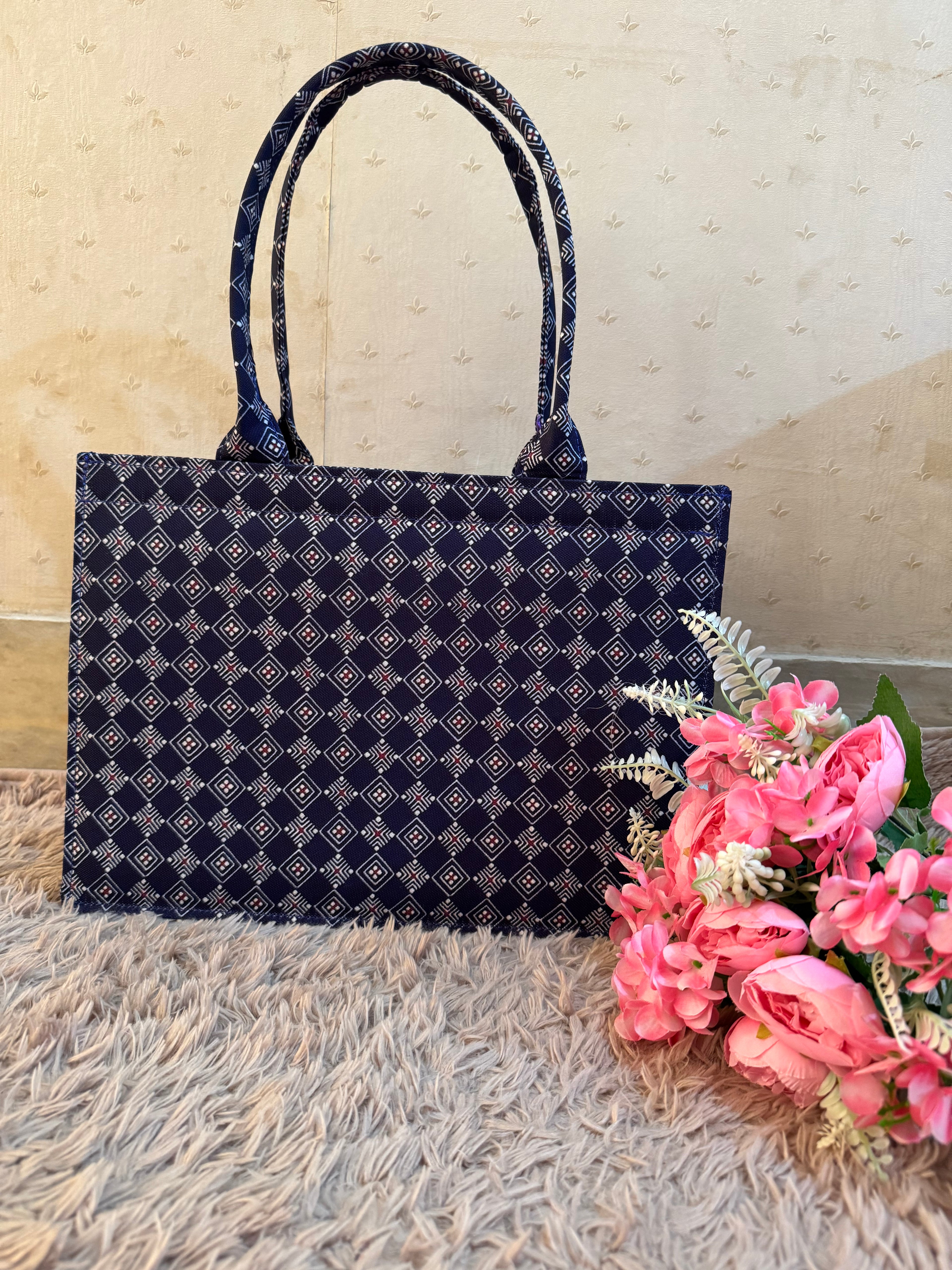 Navy Prism Canvas Tote