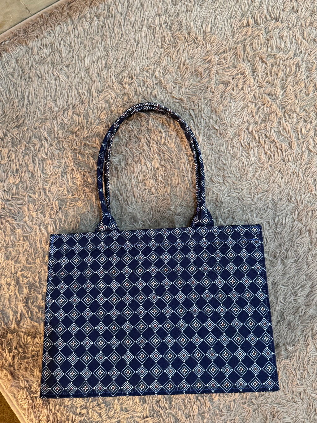 Navy Prism Canvas Tote