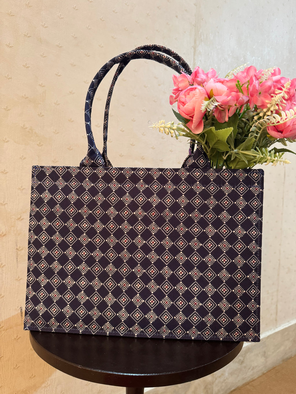 Navy Prism Canvas Tote