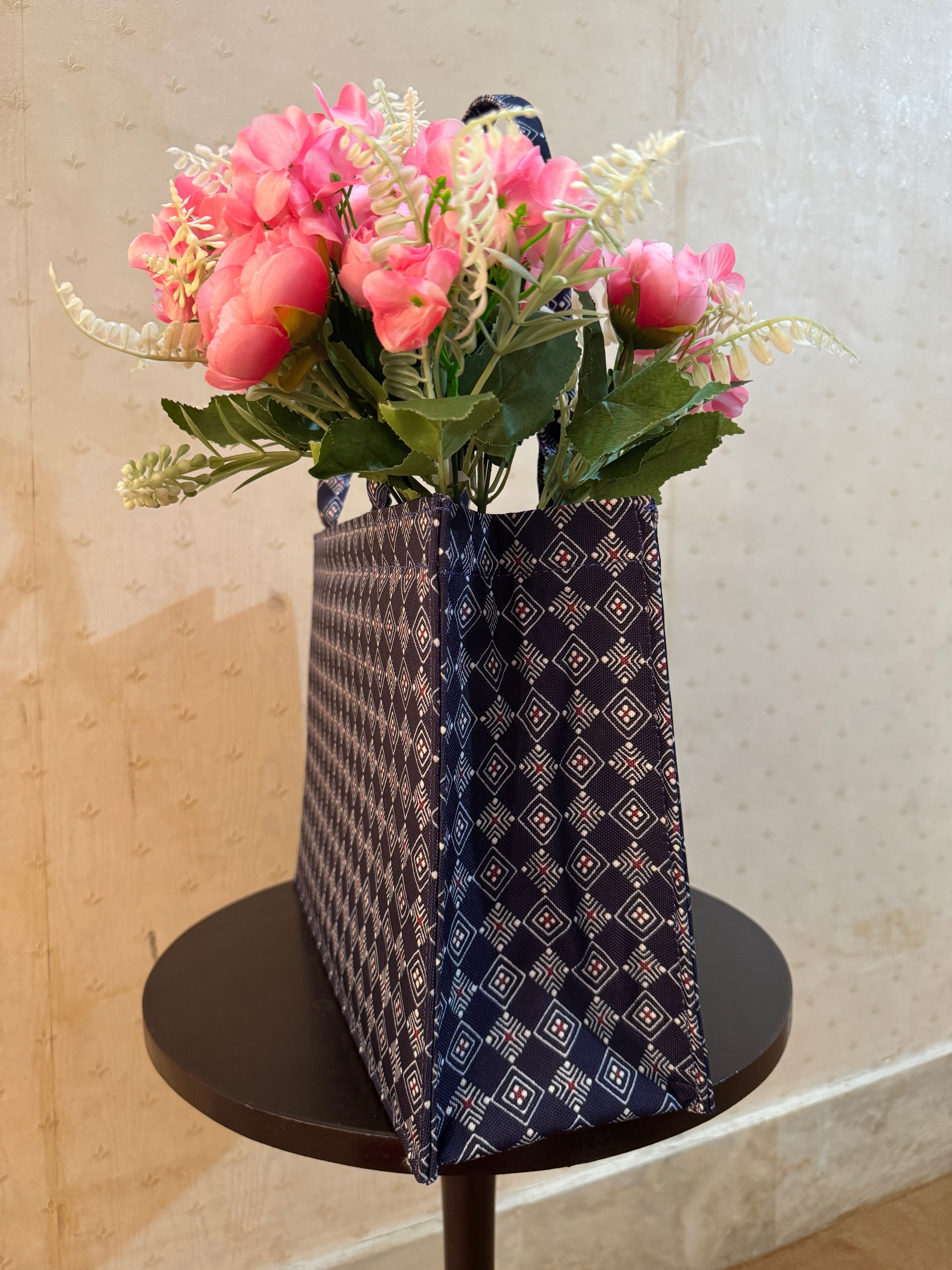 Navy Prism Canvas Tote