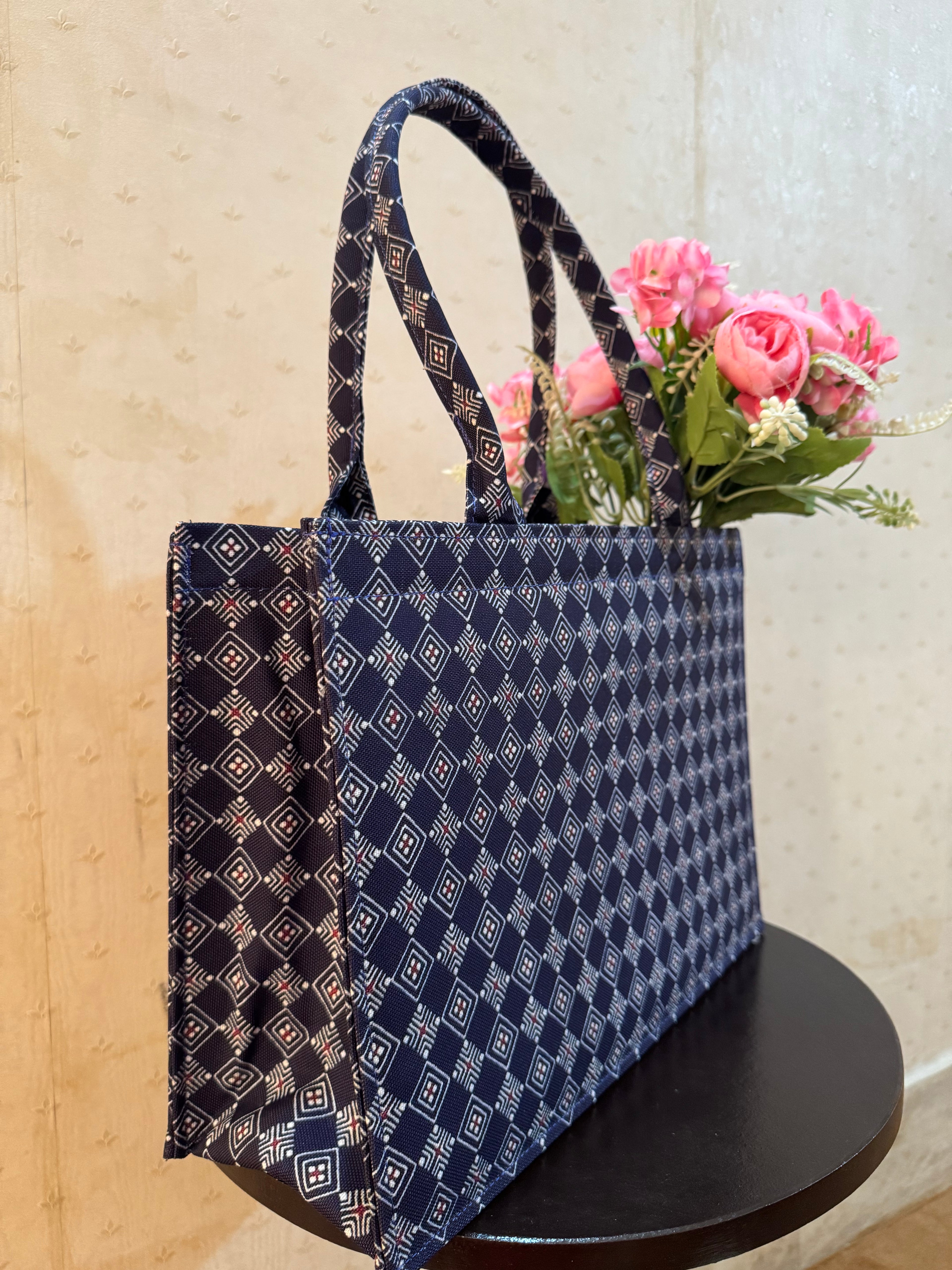 Navy Prism Canvas Tote