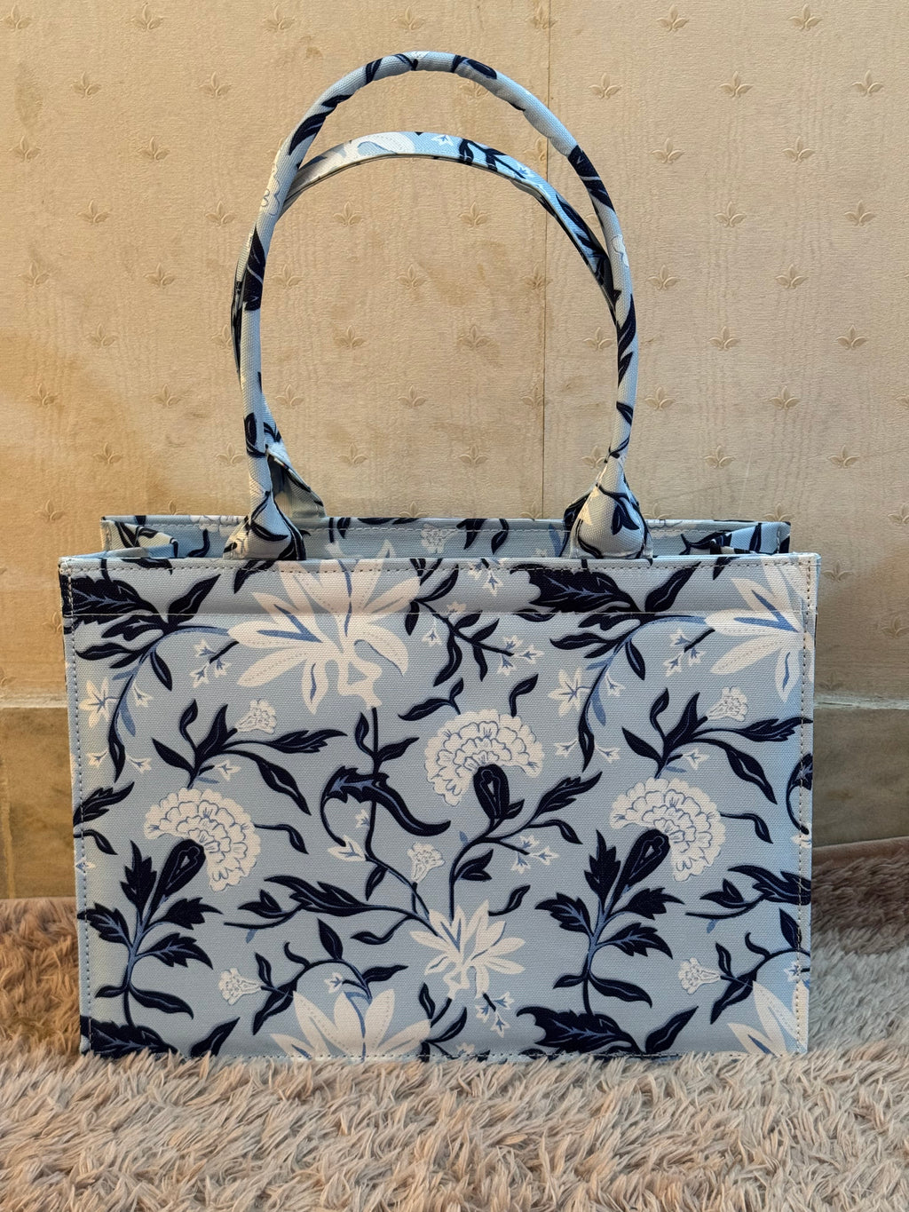 Sky Bloom Canvas Tote