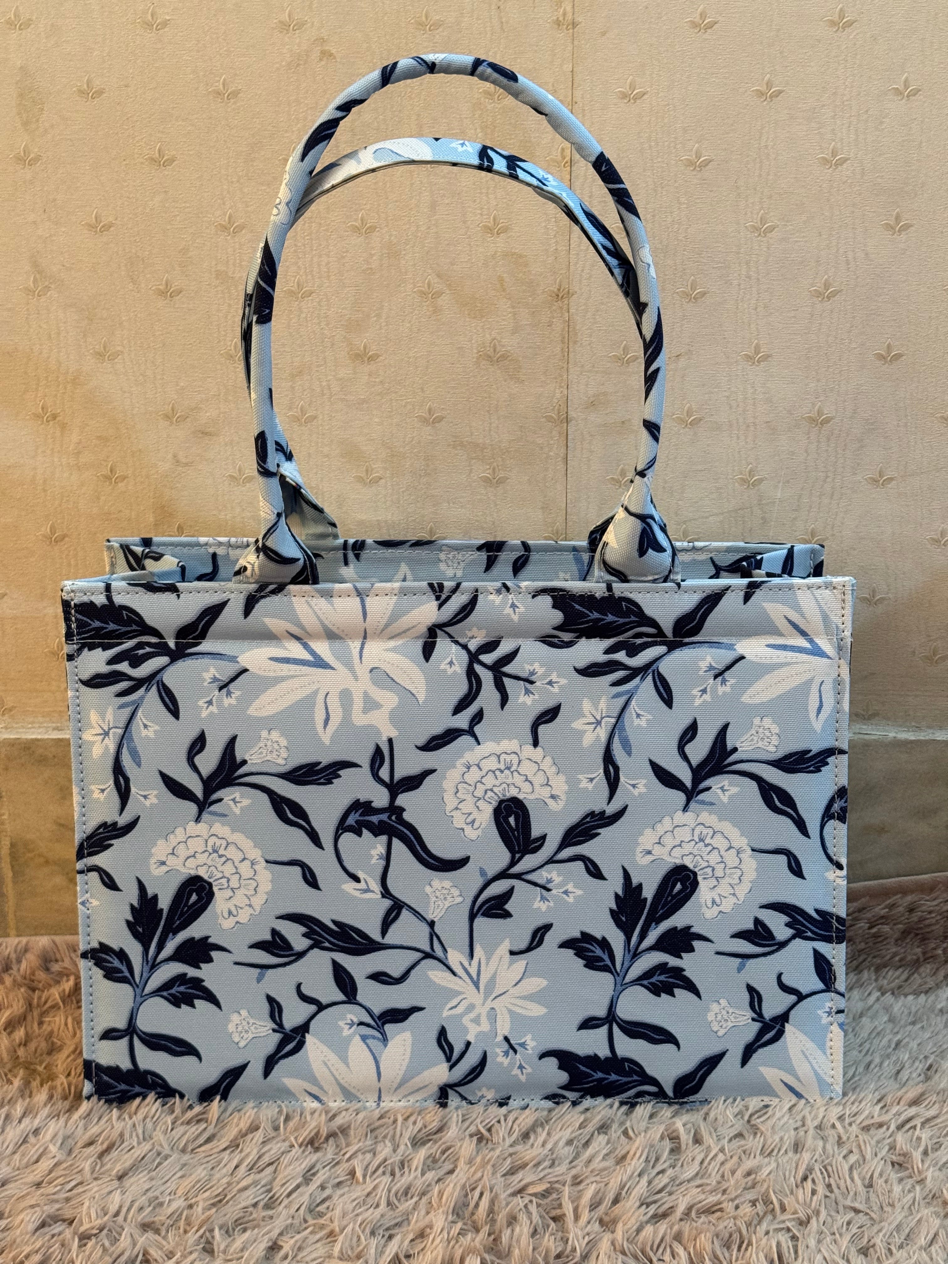 Sky Bloom Canvas Tote
