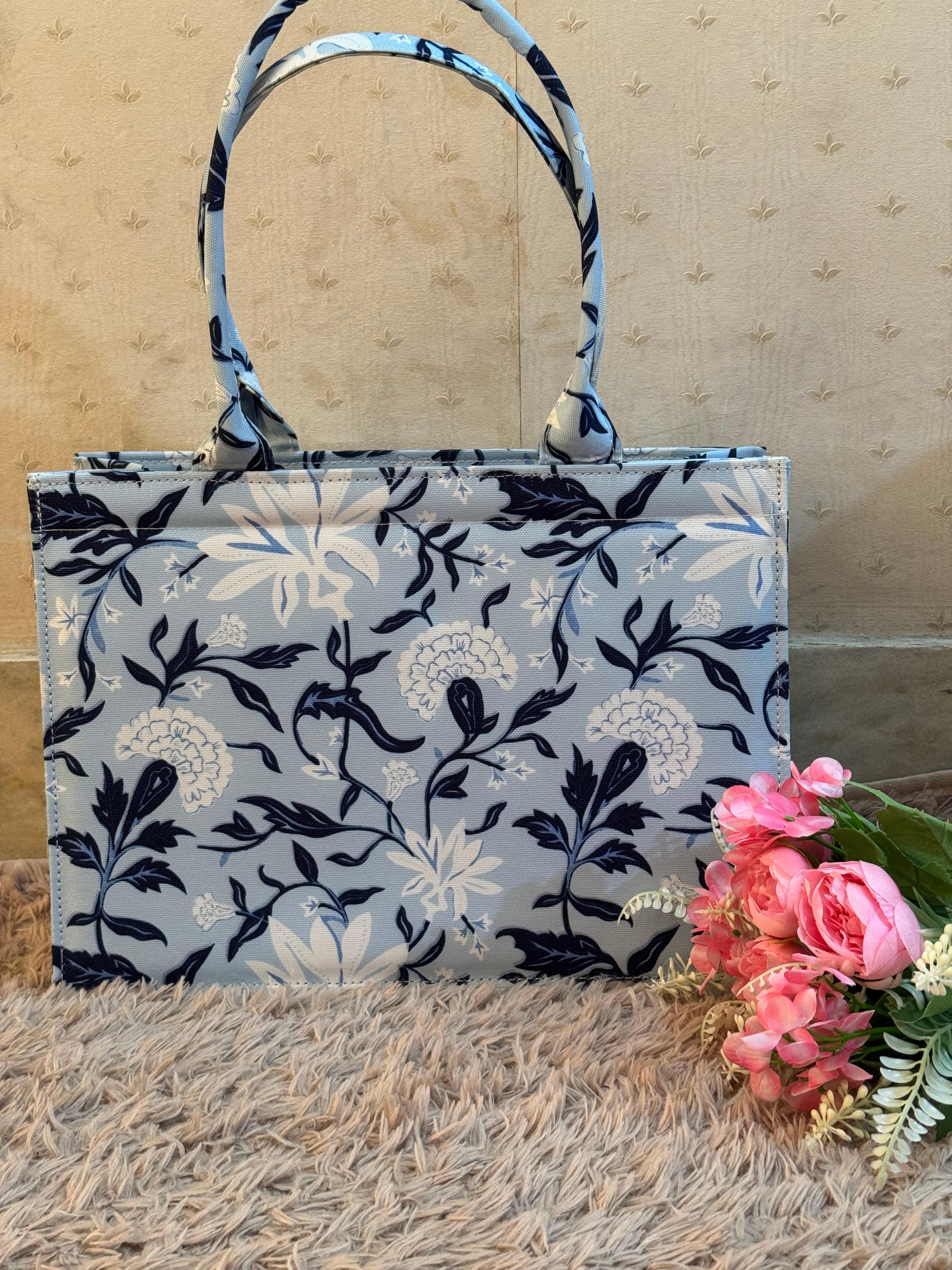 Sky Bloom Canvas Tote