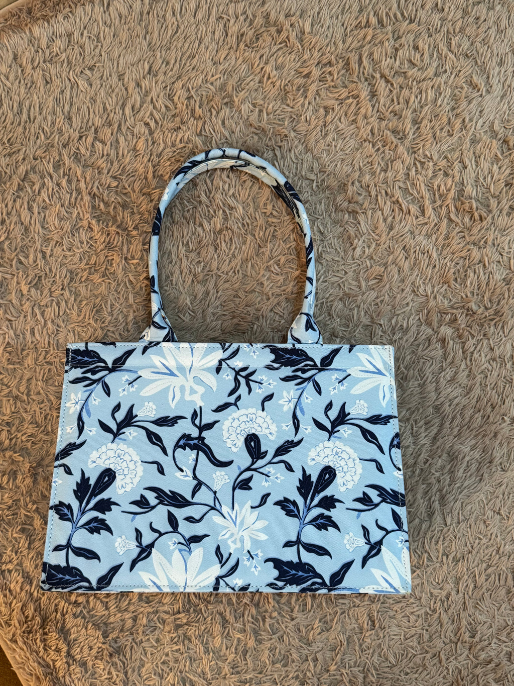 Sky Bloom Canvas Tote