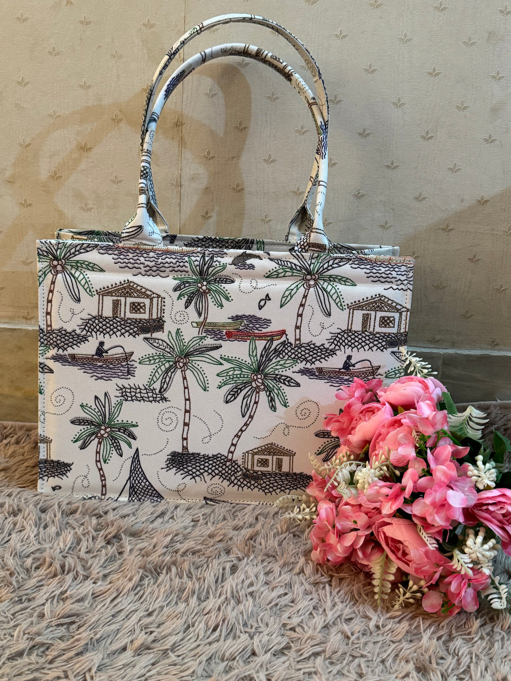 Coastal Escape Canvas Tote
