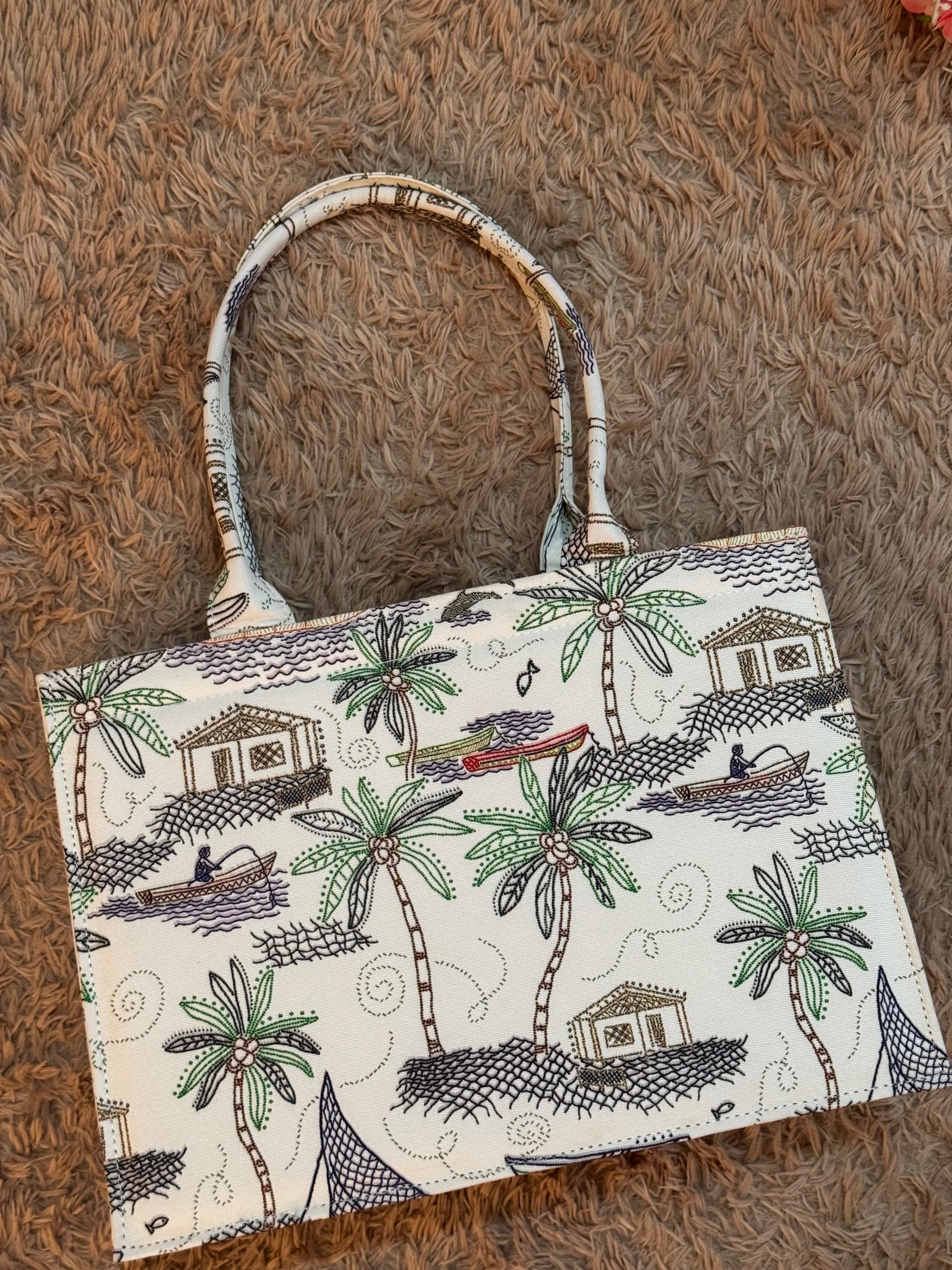 Coastal Escape Canvas Tote