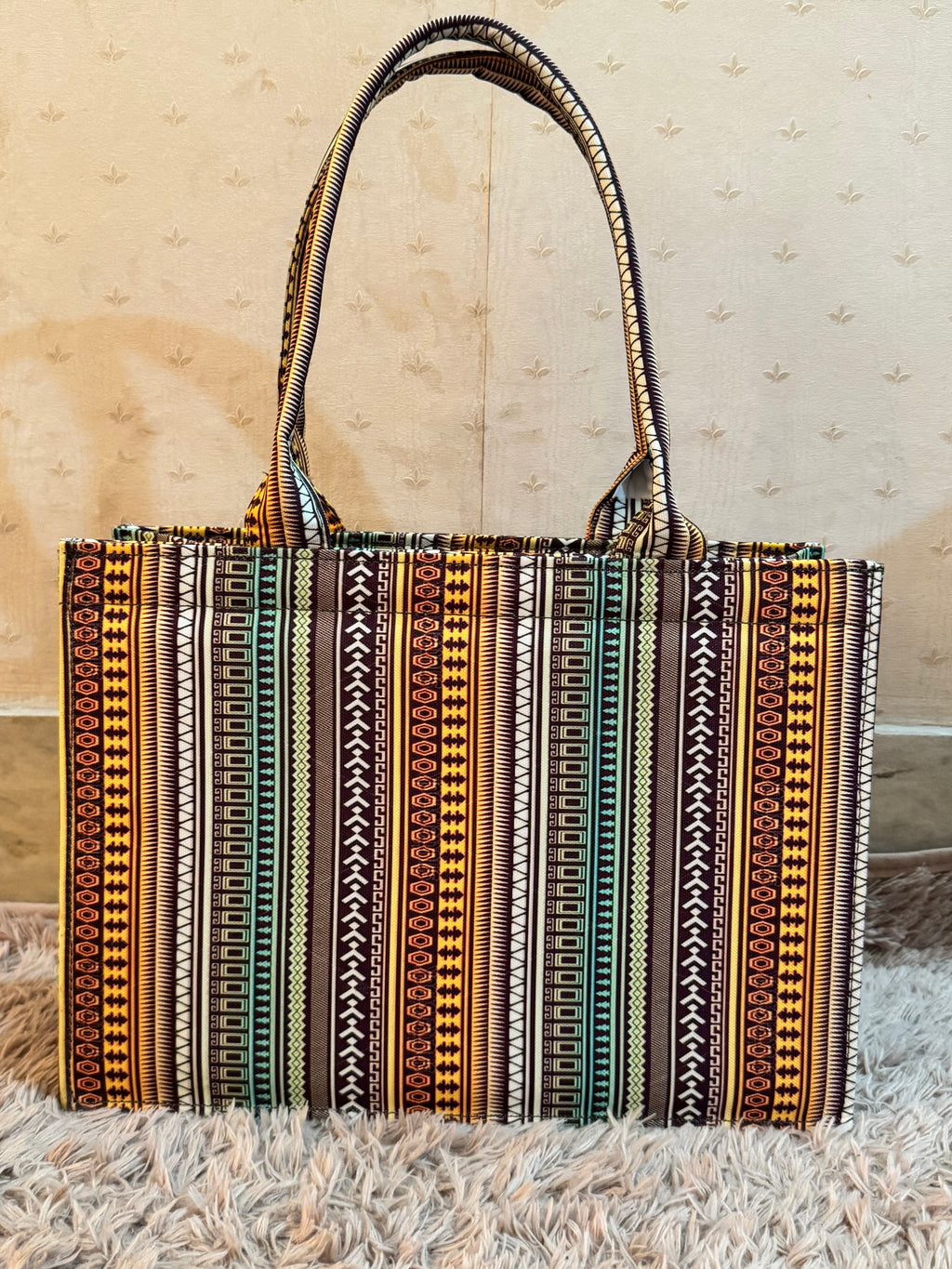 Boho Pattern Canvas Book Tote