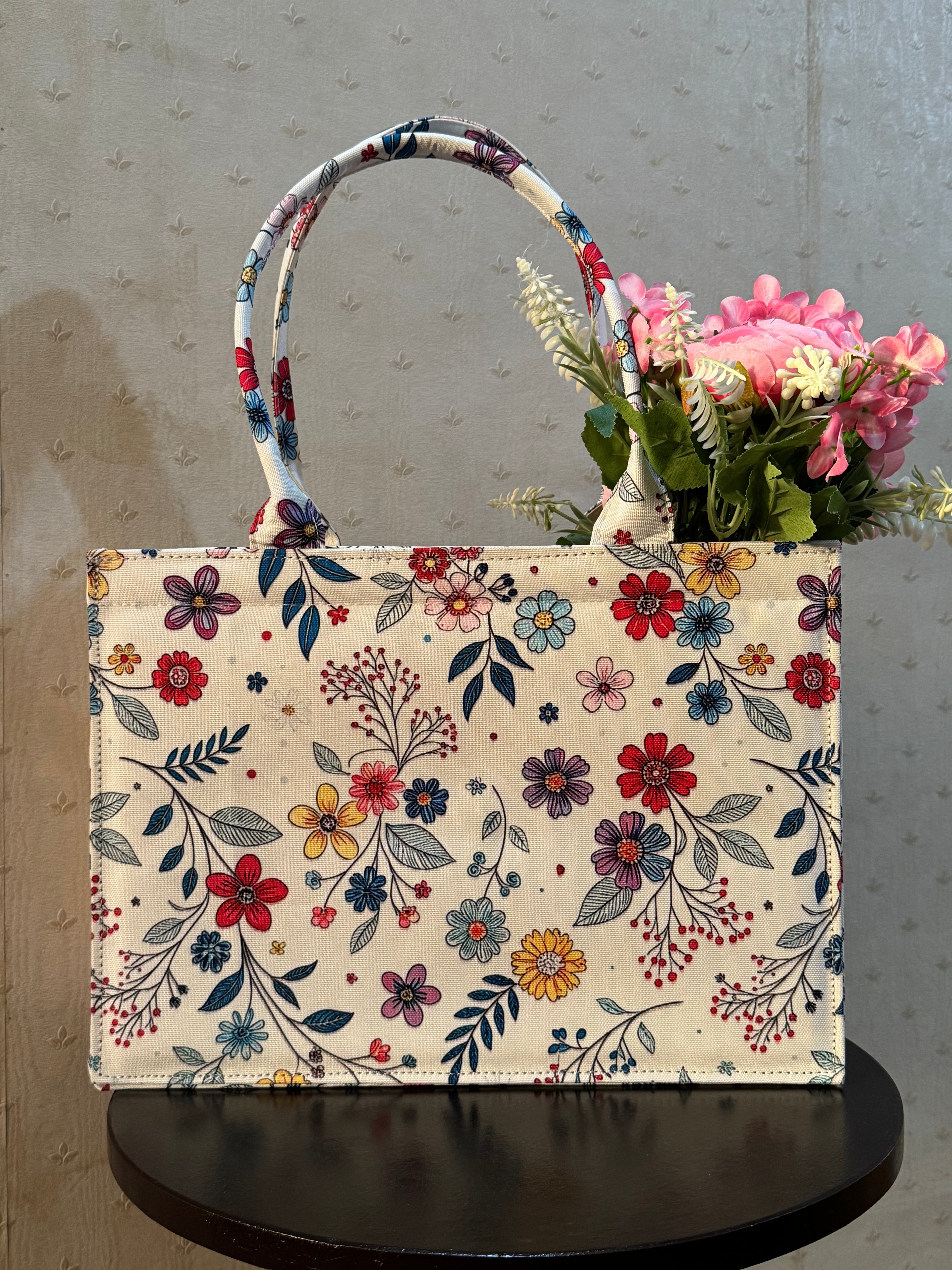 Spring Meadow Floral Tote