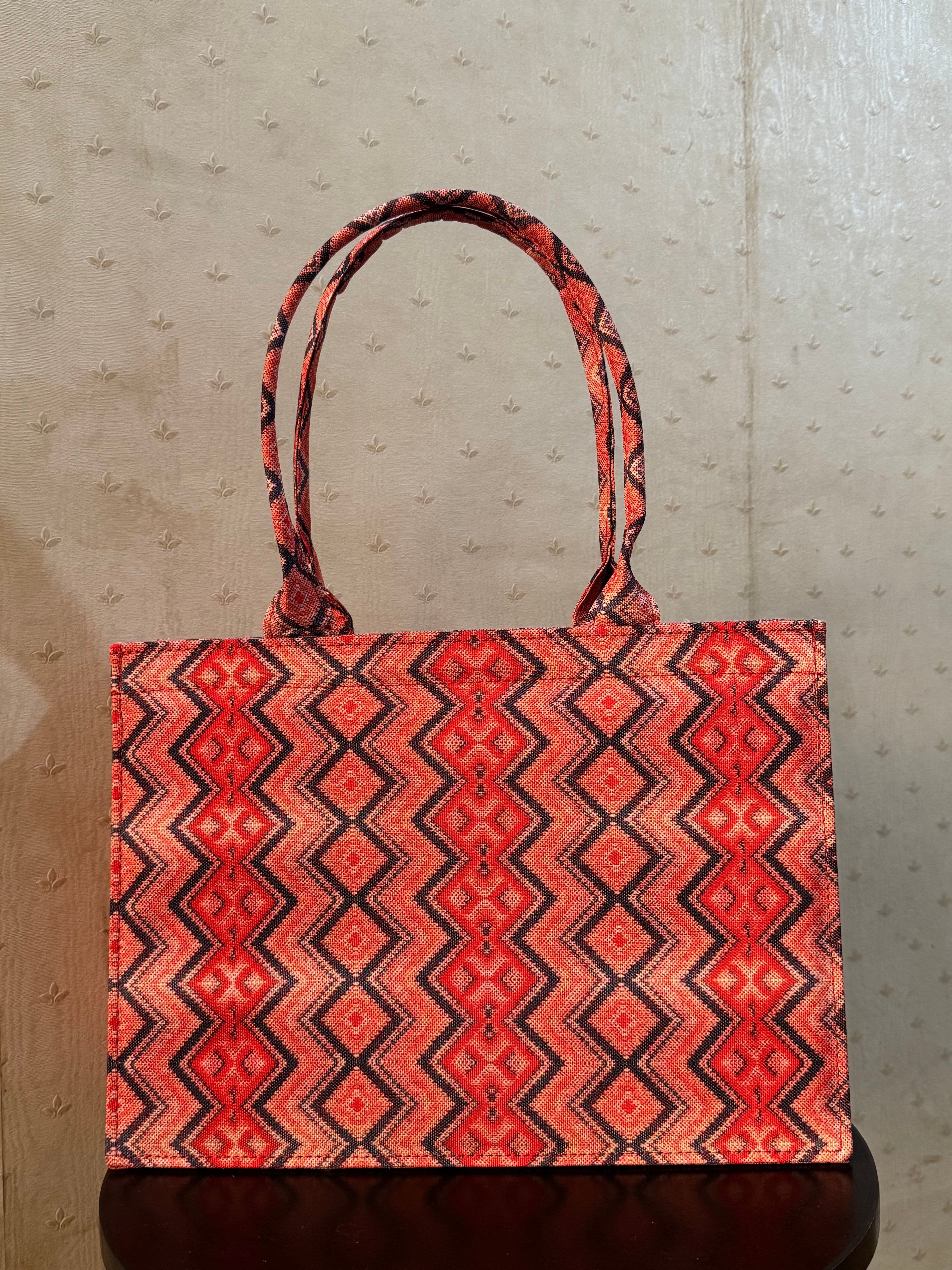 Ember Zigzag Canvas Tote