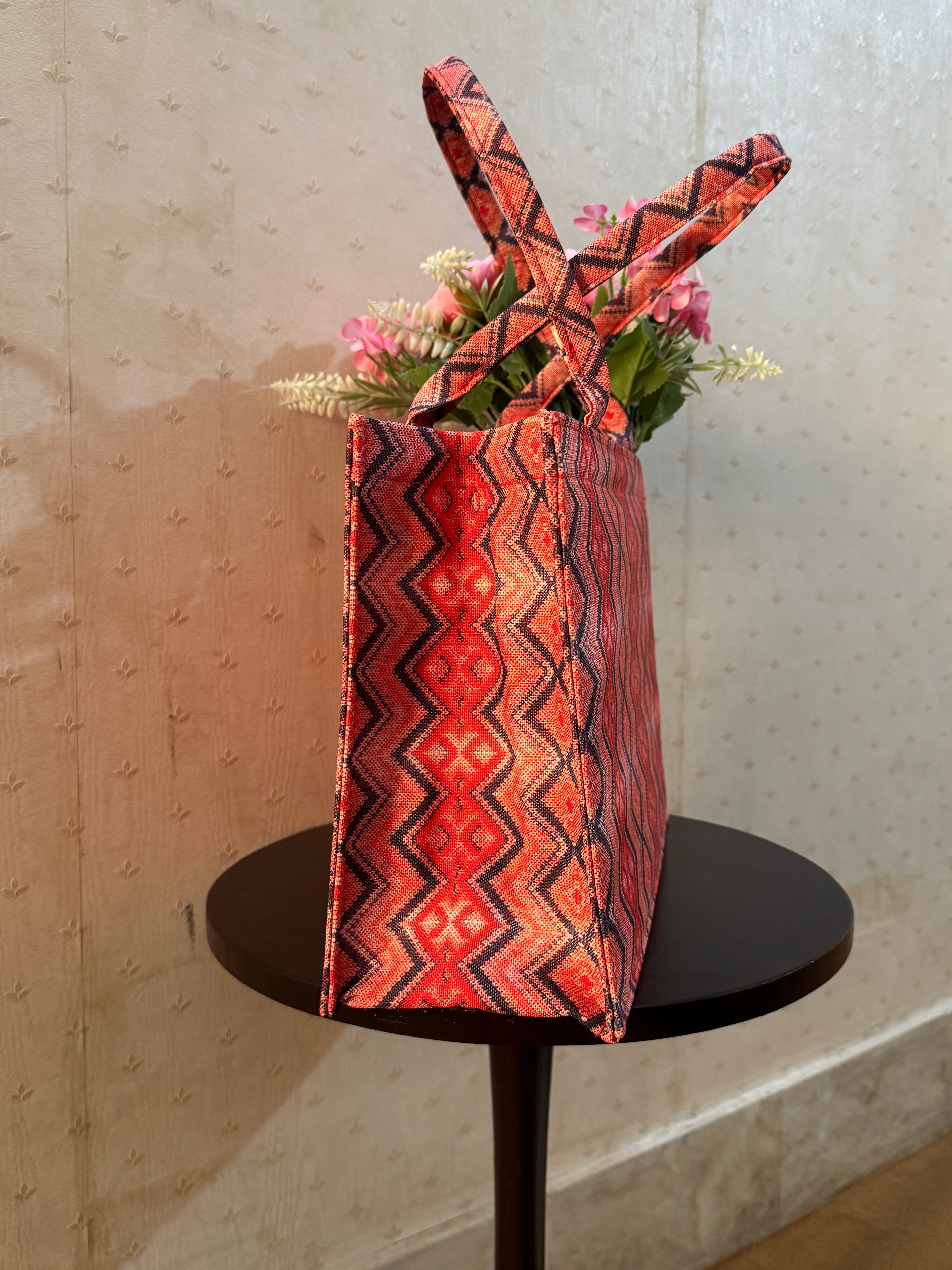 Ember Zigzag Canvas Tote