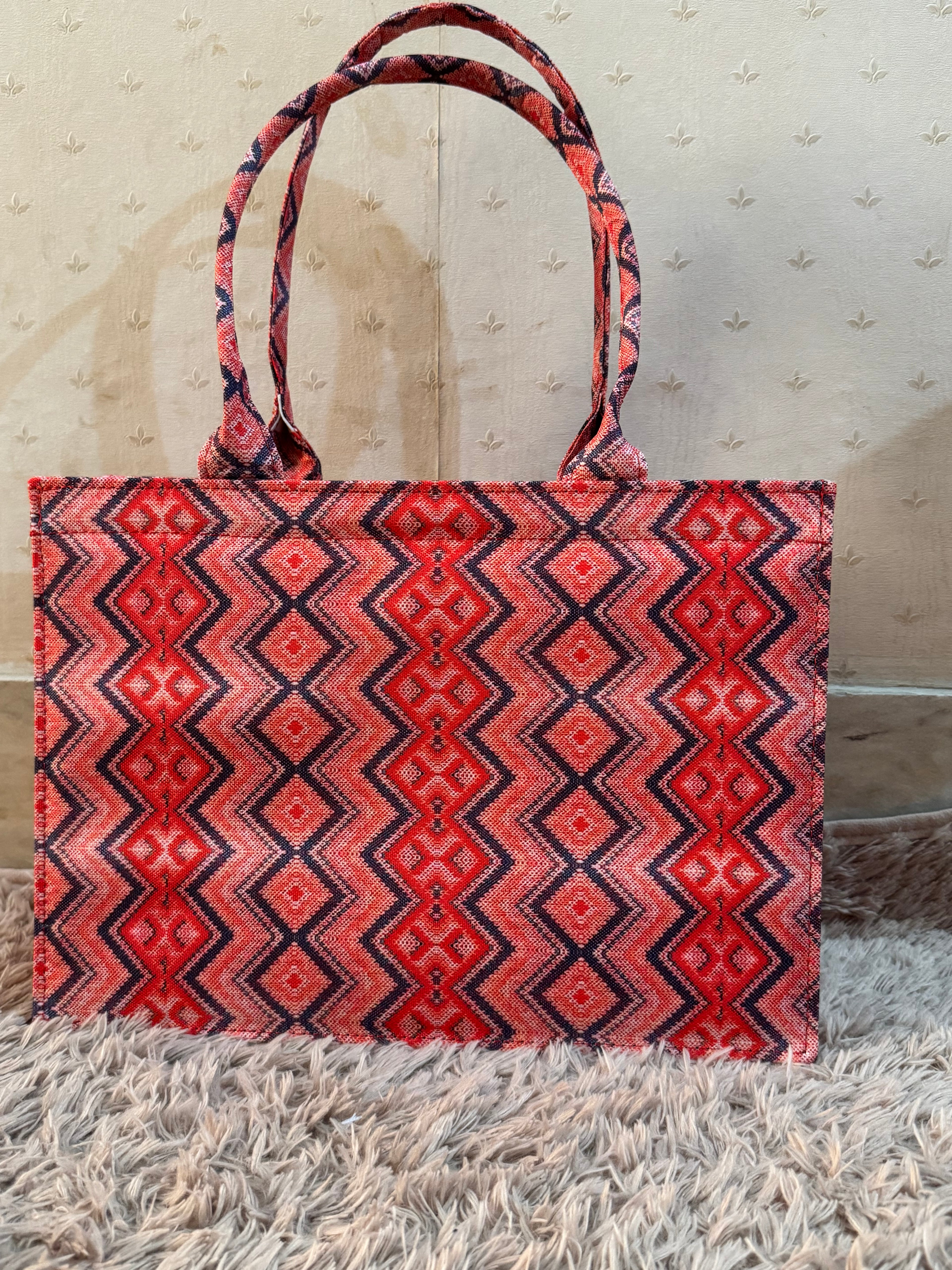 Ember Zigzag Canvas Tote