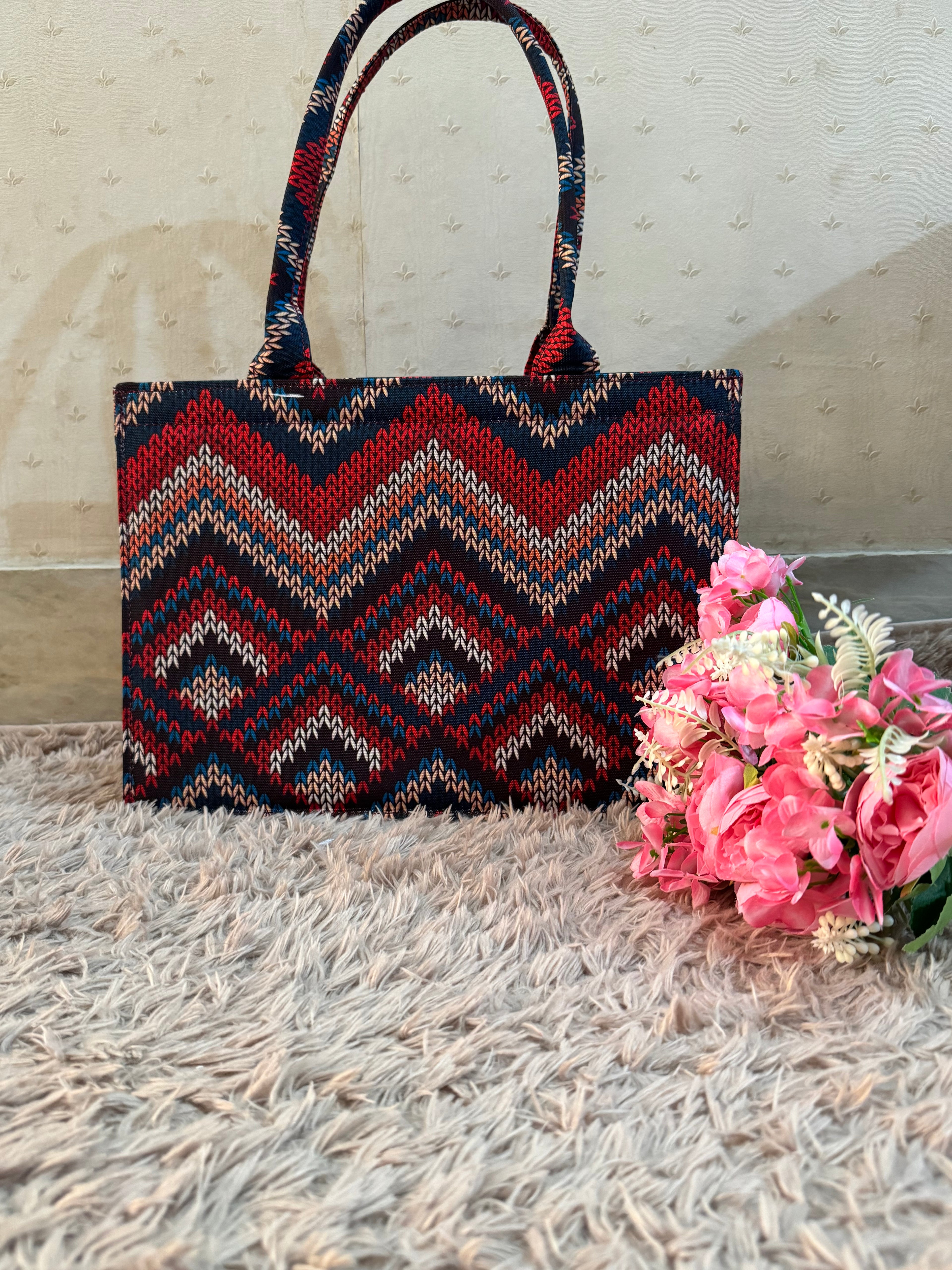 Rustic Wave Canvas Tote
