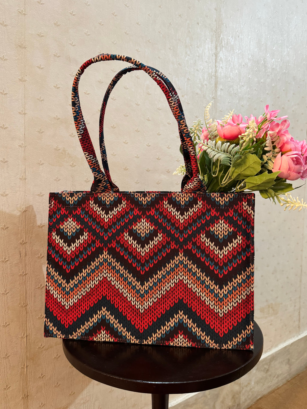 Rustic Wave Canvas Tote