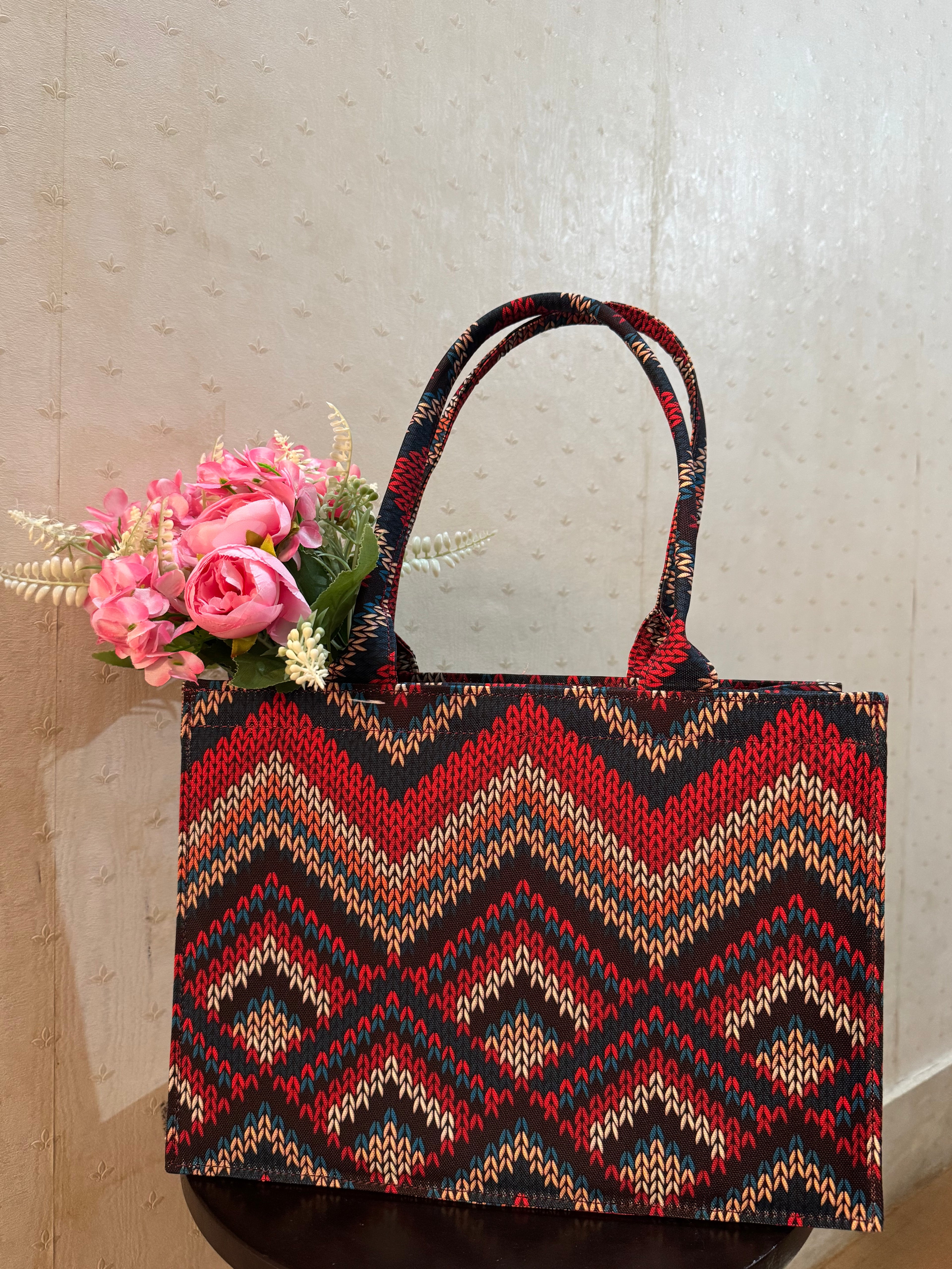 Rustic Wave Canvas Tote