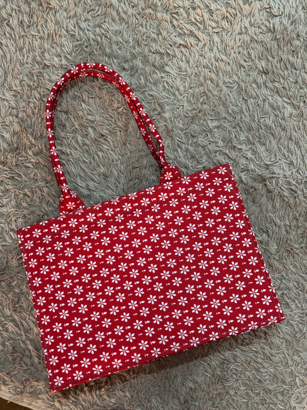 Crimson Bloom Canvas Tote