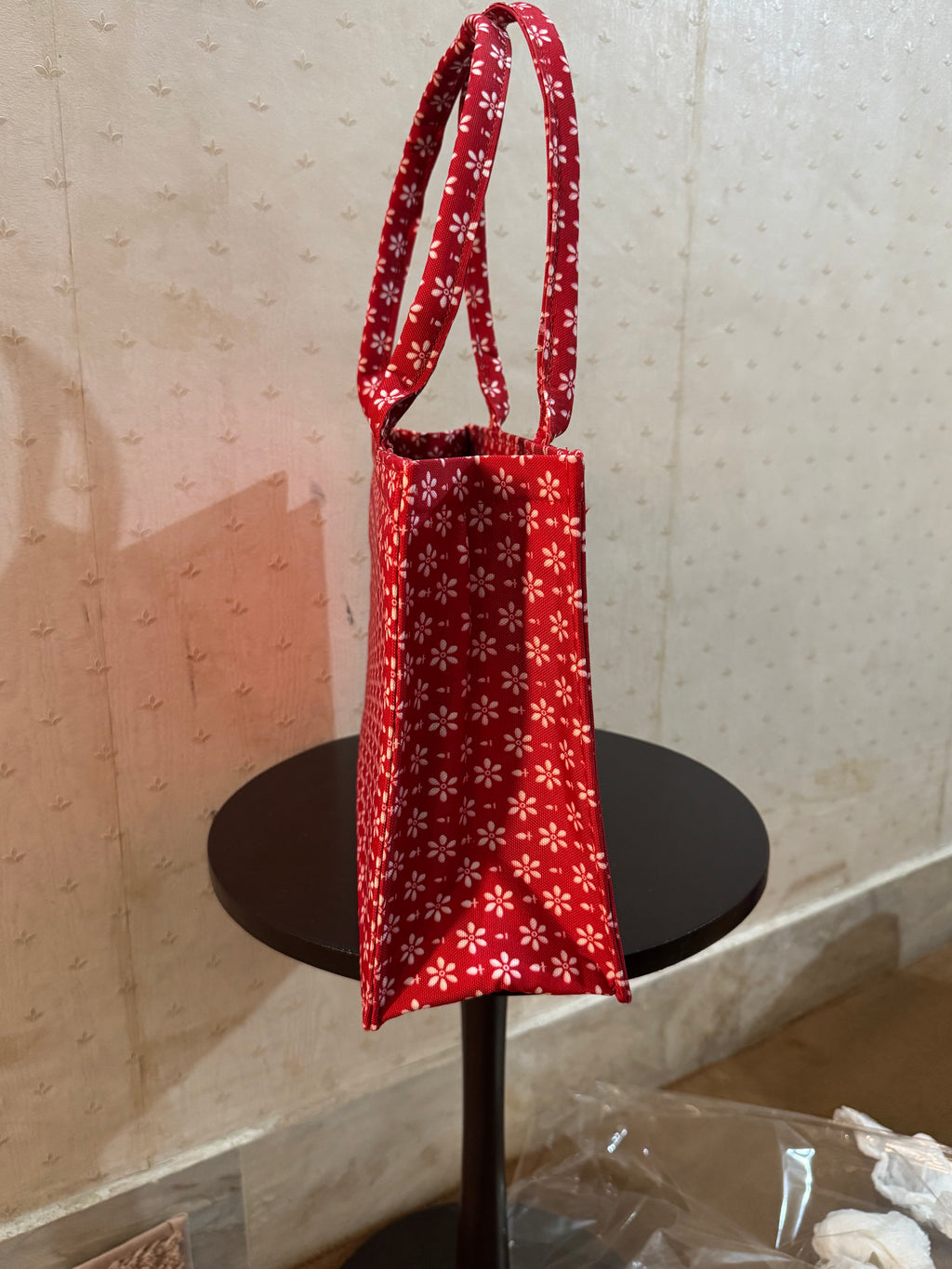 Crimson Bloom Canvas Tote