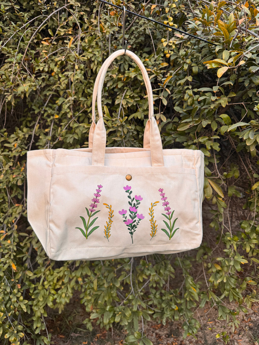 Lavender Bloom Canvas Tote Bag
