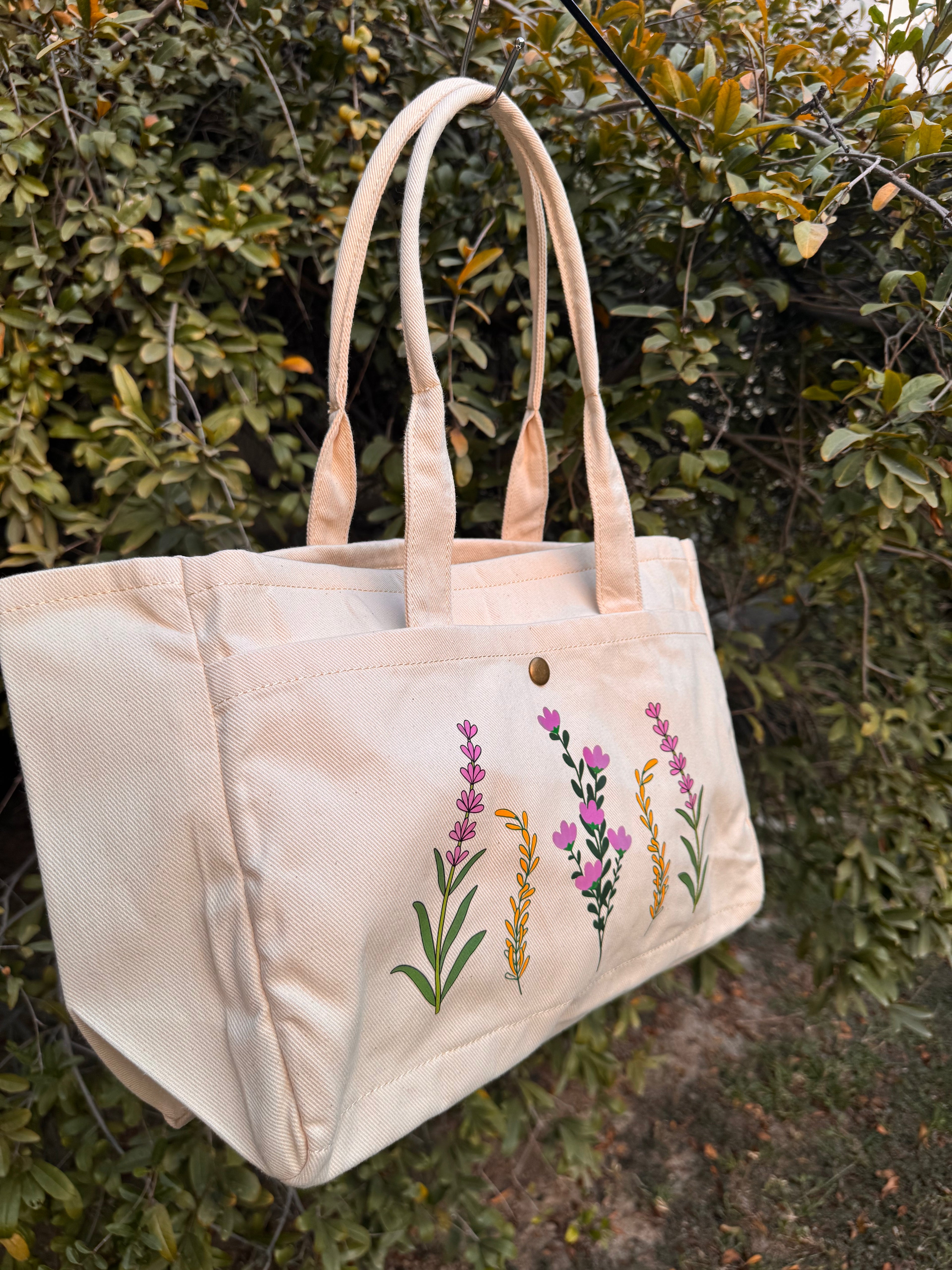 Lavender Bloom Canvas Tote Bag