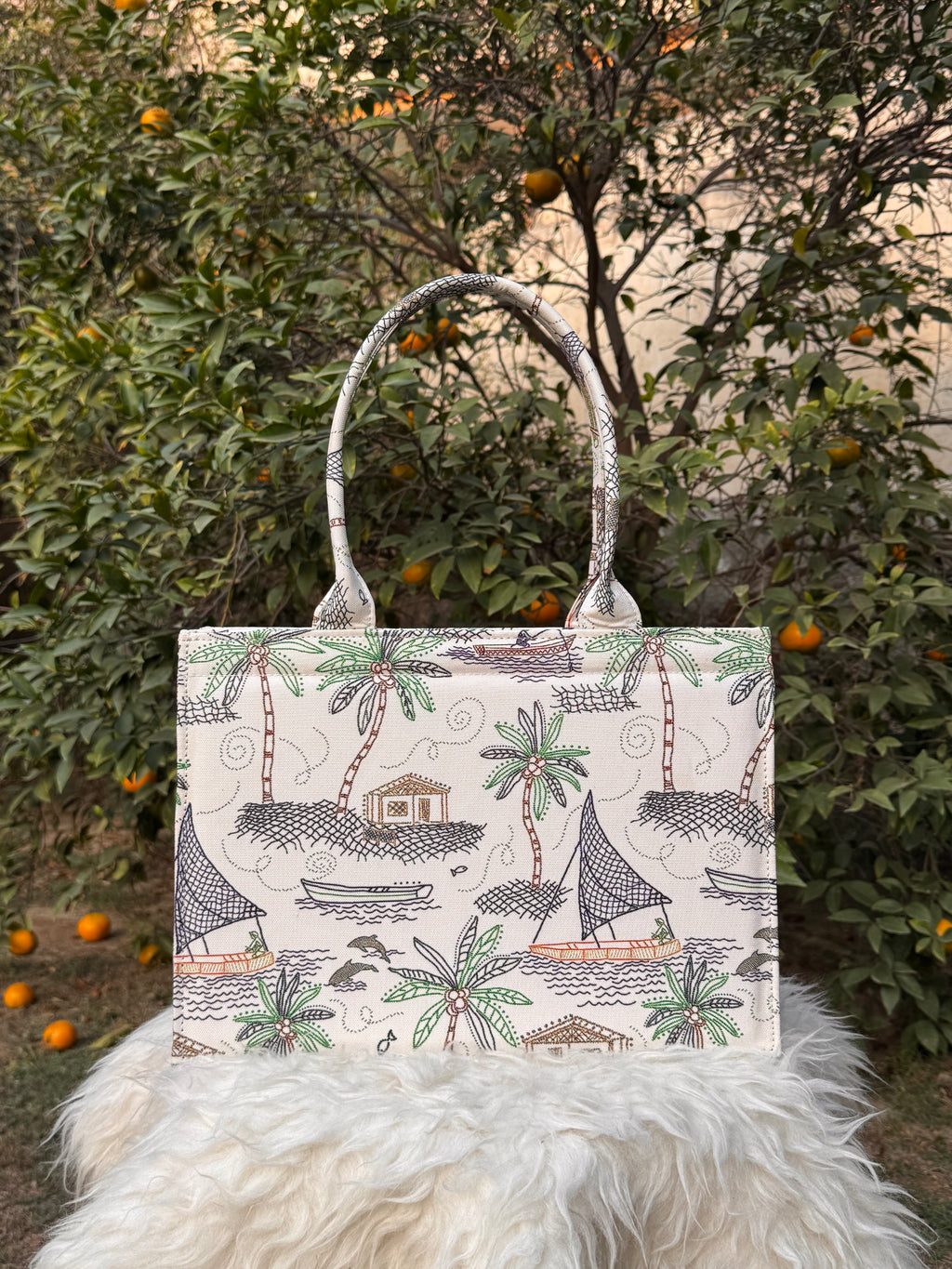Coastal Escape Canvas Tote