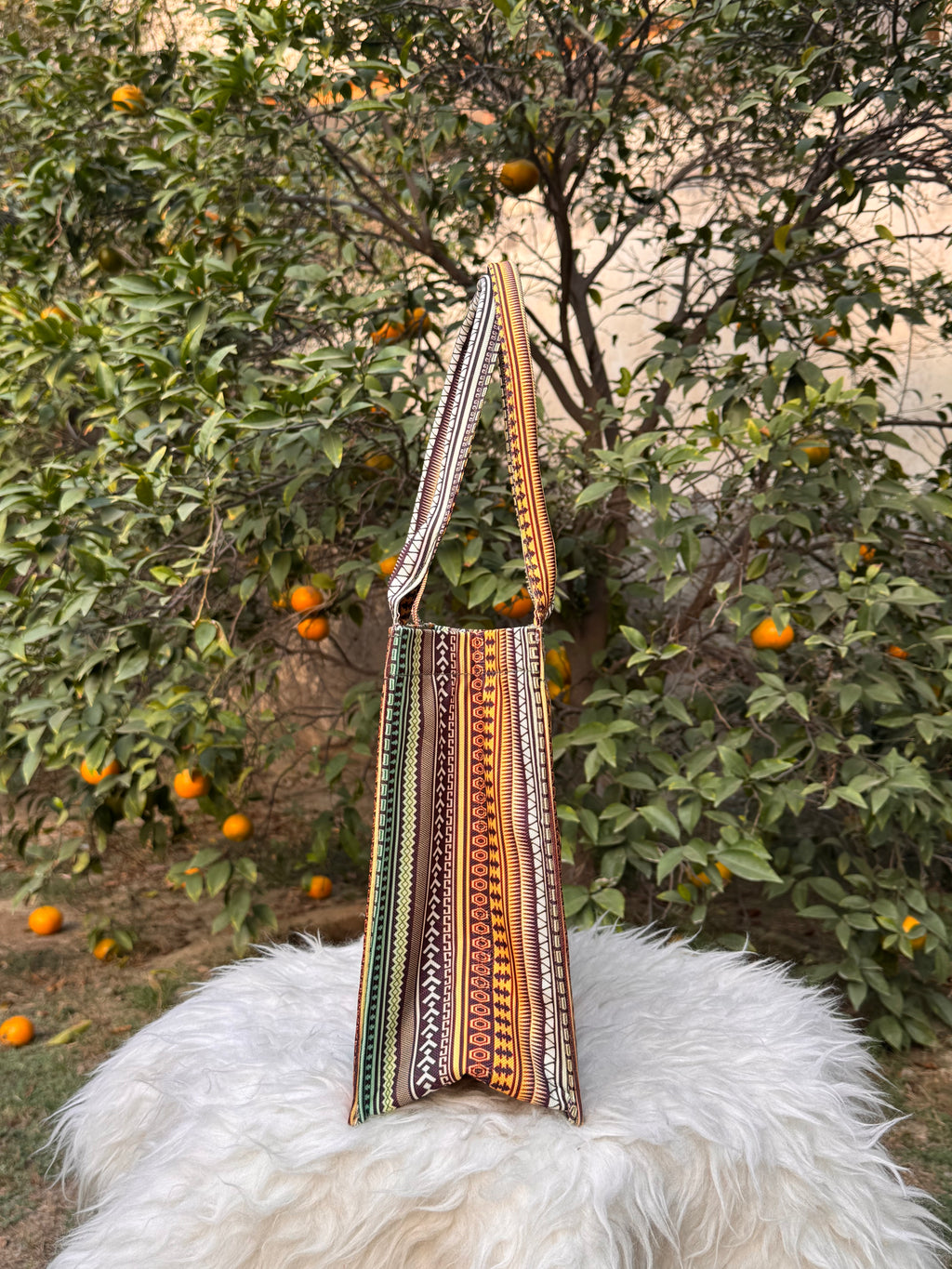 Boho Pattern Canvas Book Tote