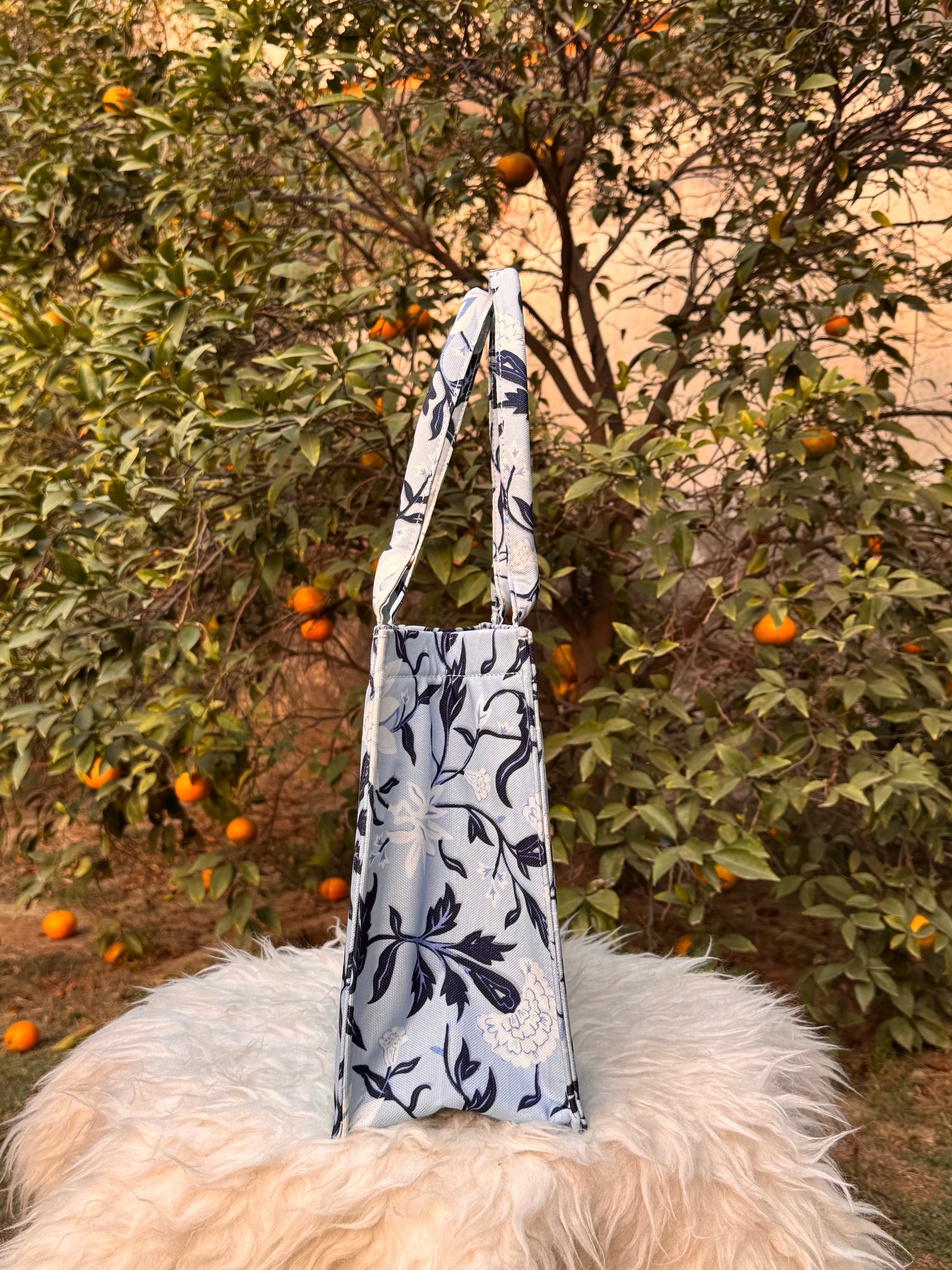 Sky Bloom Canvas Tote