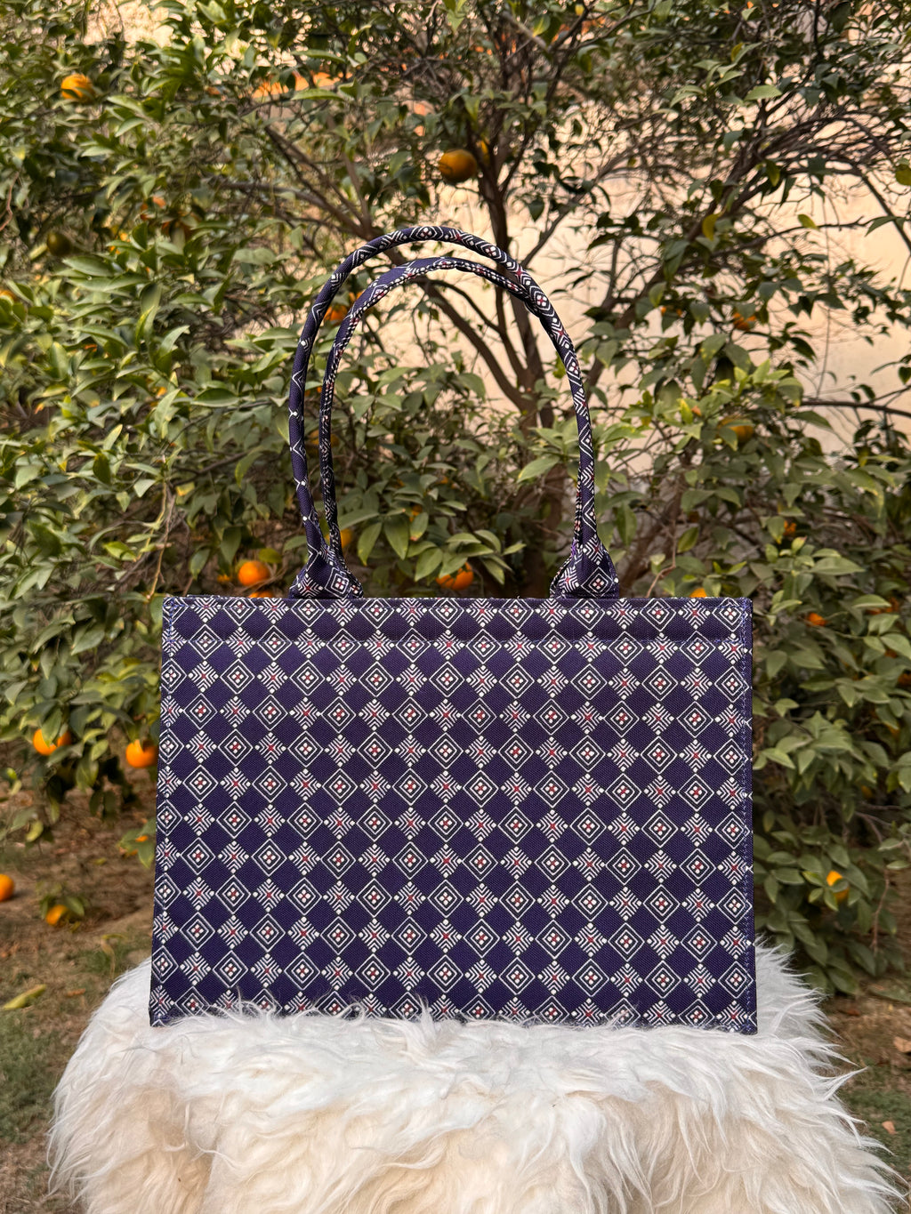 Navy Prism Canvas Tote