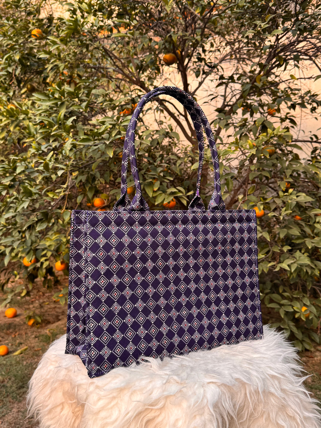 Navy Prism Canvas Tote