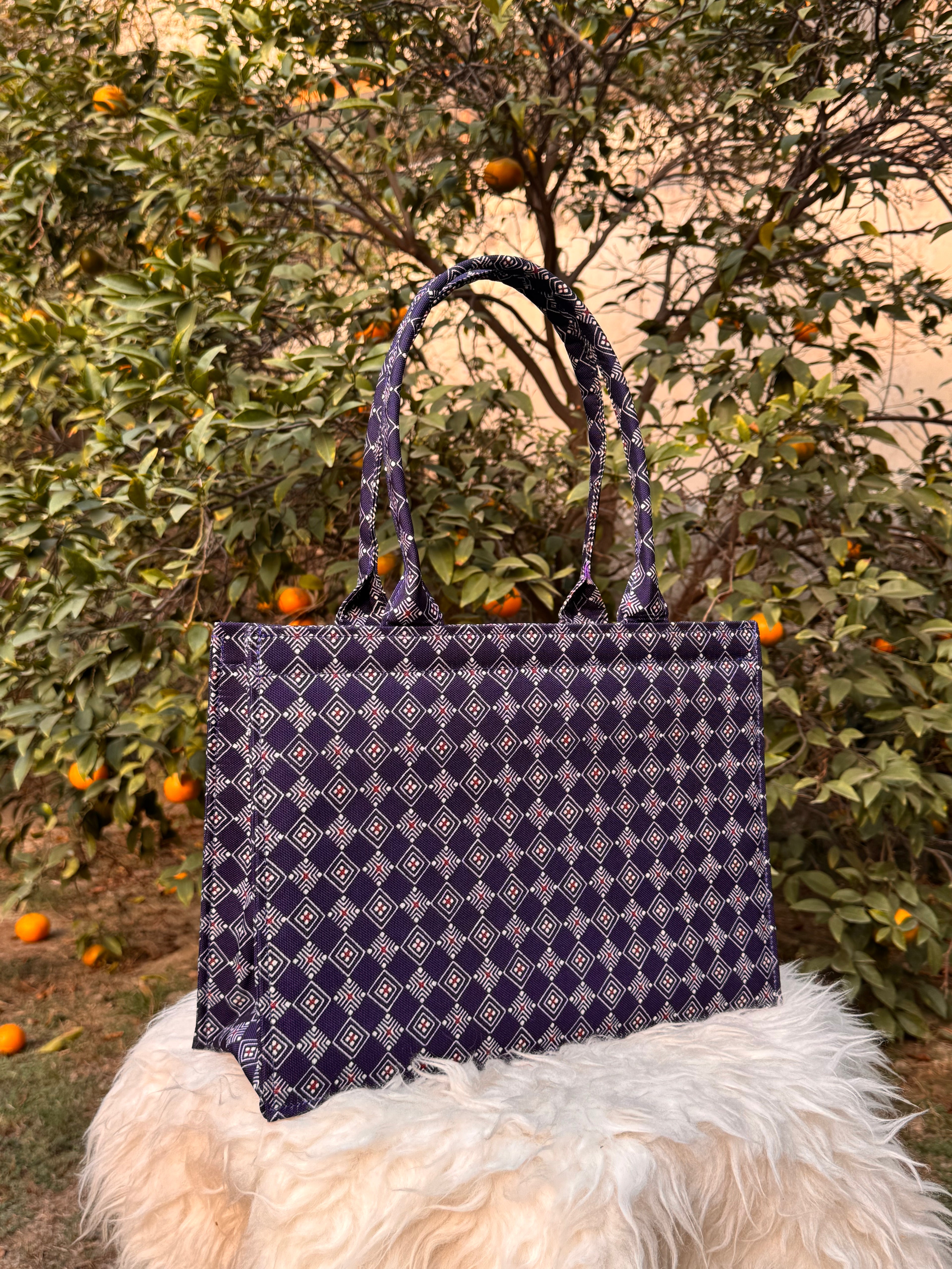 Navy Prism Canvas Tote